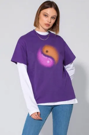PacSun Tee Local Heroes Yin Yang Purple Tee Size S NWT cm) thumbnail 2