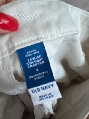 OLD NAVY Taylor Straight Beige High Rise Trousers Pants Size Small thumbnail 8