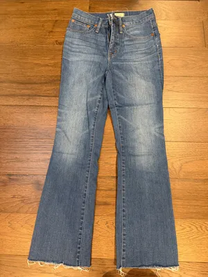 Madewell Cali Demi-Boot Jeans Raw Hem Seamed Back Size 26 - C61 thumbnail 1