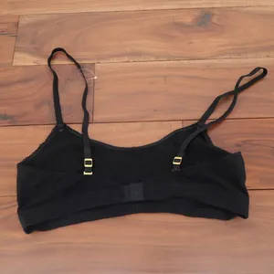 Lauren Ralph Lauren Bralette Bra M Black Wireless Lace Trim Adjustable Strap thumbnail 2