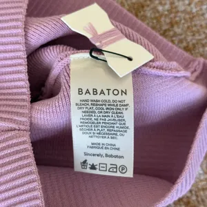 Babaton Sculpt Knit Criss Cross Tank Top Lavender Purple Ribbed Crop XS thumbnail 4