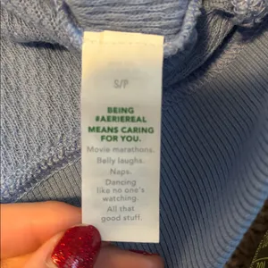 Aerie Blue Hooded Sweatshirt Size Small thumbnail 8