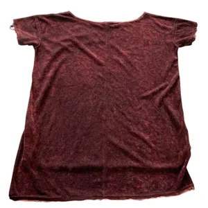 We The Free To M Burgundy Hi Low Distressed Terry Cloth Acid Wash Boho Oversized thumbnail 3