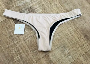NWT AMA nude/tan thong bikini bottoms size large thumbnail 1