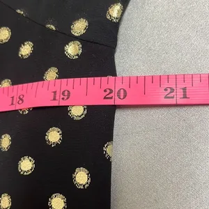Yumi‎ Kim Black Gold Polka Dot Lexington Top High Ruched Neck Long Sleeve Office thumbnail 10