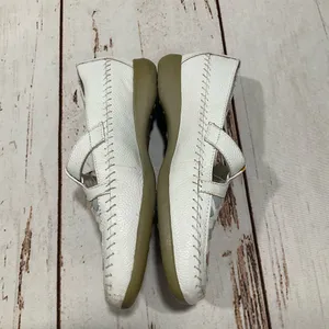Mushroom White Pastel Weave Toe Leather T Strap‎ Mary Jane Shoes thumbnail 6