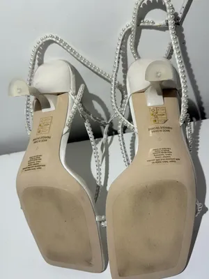 NWOT Free People Jeffrey Campbell White Pearl-Strap Kitten Heel Sandals thumbnail 13