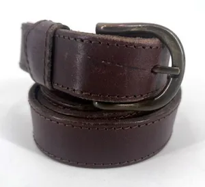 Vintage‎ Women's Real Leather Stitch Point Adjustable Buckle Belt Brown One Size thumbnail 1