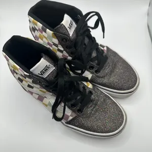Vans Sk8 Hi‎ MTE Glitter Checkered Mid Top Sneakers Women's Size 7 thumbnail 2