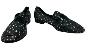 Diane von Furstenberg Lafayette Star‎ Leather Loafers Black Size US 9.5 thumbnail 1