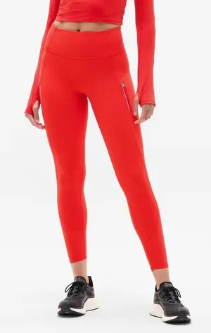 New Athleta M Rainier High Rise Legging Cardinal Red Medium Regular thumbnail 1