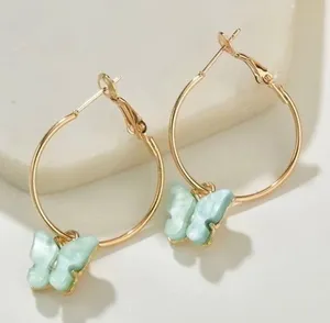 3/$30 💛 Butterfly Hoop Earrings Gold thumbnail 1