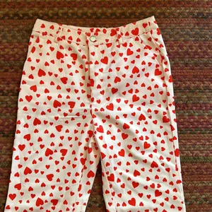 ALL OVER HEART PRINT FLARE PANTS VALENTINES Red thumbnail 3
