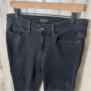 Judy Blue Black Leopard‎ Patch Mid Rise Skinny Fit Jeans Distressed Womens 11/30 thumbnail 3