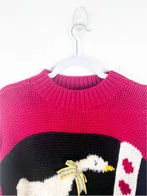 FAR & NEAR Vintage Duck Graphic Knit Long Sleeves Sweater Size Medium thumbnail 6
