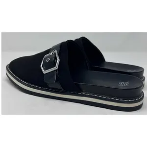 Time and Tru Women's Black Faux Suede Buckle Mules‎ Size 8 thumbnail 2
