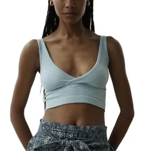 Urban Outfitters Out From Under Light Blue V-Neck Crop Top Bralette XS thumbnail 1