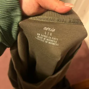 AERIE OLIVE GREEN PLUSH PULLOVER thumbnail 3