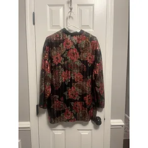 Vintage Gold Label Victorias Secret Floral Paisley Nightgown Pajama Top Medium thumbnail 3
