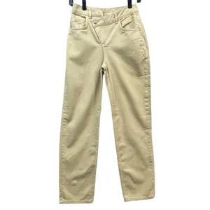 Reclaimed Vintage Cross Over‎ Button Fly Dad Jeans Womens 24 Stone Tan High Rise thumbnail 2