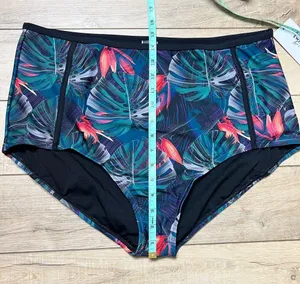 Swimsuits For All Tropical Palm Print High Waisted Bikini Size 1X thumbnail 10