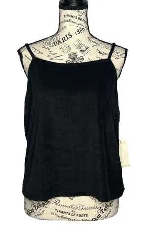Miken Swim (M) Cami Strap Terry Cloth Cropped Tank Top Vacation Beach Coverup thumbnail 1