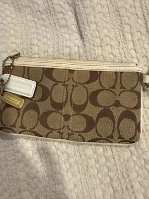 Coach Signature Canvas and Patent Leather Stripe Wristlet thumbnail 7