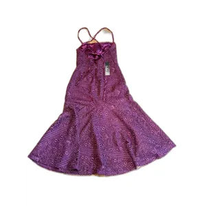 NWT Lulus Women’s Magic Moments Plum Purple Lace-Up Lace Midi Dress Size XS thumbnail 12