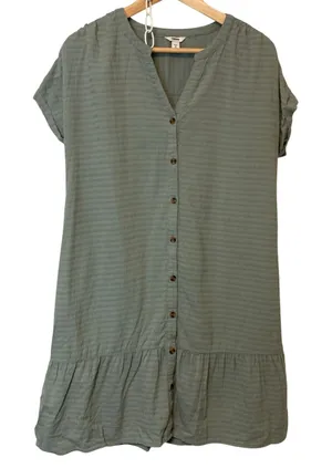 Sonoma Small Womens Dress Teal Green Blue Button V-Neck Short Dolman Sleeve Mini thumbnail 1