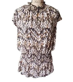 Bundle 4/$25 Offer! CATO Animal Print Blouse - Brown and Black Size XL thumbnail 1