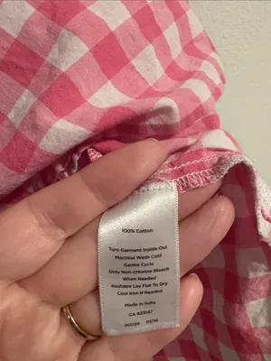 Talbots Pink and White Gingham Tie-Front Blouse thumbnail 5