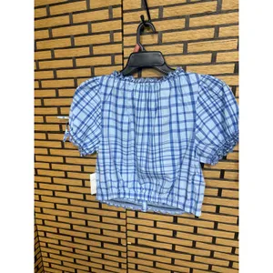 Free Assembly Blue Plaid Top Size‎ Medium thumbnail 3