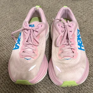 Hoka Bondi 8 Pink and White Athletic Sneakers thumbnail 2