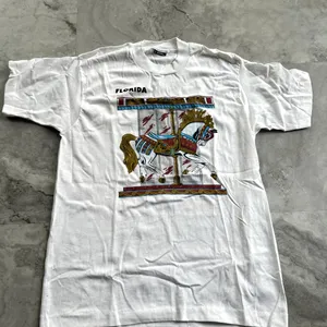 Vintage 90s Single Stitch Florida Carousel Horse‎ Sz L T Shirt USA thumbnail 1