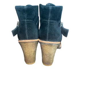 UGG Brienne #3212 black Genuine Leather suede rubber heeled ankle boots thumbnail 6