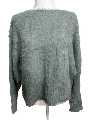 Anthropologie If It Were Me Women's Sweater Sage Green Fuzzy‎ Soft Girl Size M thumbnail 1