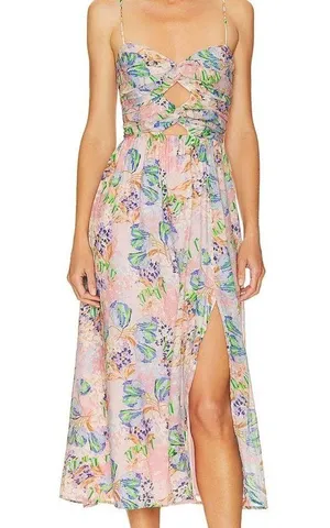 Revolve ASTR the Label Emine Dress in Pink & Blue Floral thumbnail 2