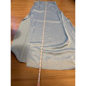 STAUD Light‎ Blue Satin Maxi Slip Dress Square Neck Side Slit Size M NWT thumbnail 6