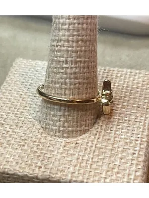70s Dainty Gold Toned Starburst Ring Celestial North Star Rhinestone Size 6.5 thumbnail 4