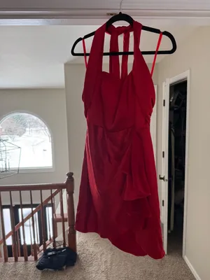 Hello Molly Red Cross Halter Mini Dress thumbnail 3