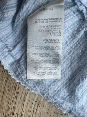 Free People desert Blue Striped Ruffle Mini Dress Cotton Summer beach M thumbnail 6
