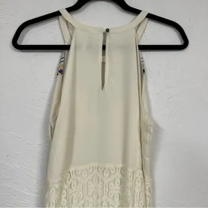 Gentle Fawn Gream Lace Embroidered Maxi Dress Womens L Boho Festival Sleeveless thumbnail 5