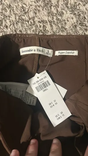 Abercrombie Vegan Leather Skirt Brown thumbnail 2