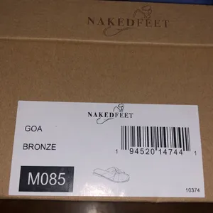 Naked Feet Bronze Gold Bow Slide Sandals thumbnail 7