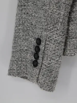 Talbots Tweed Blazer Size 10 Gray Textured Tailored Jacket Preppy Old Money thumbnail 13