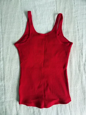 SUUKSESS Amazon ribbed scoop neck red tank thumbnail 4