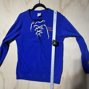 Victoria's Secret PINK Florida Gators Sweatshirt Women's Small Lace Up Blue thumbnail 6