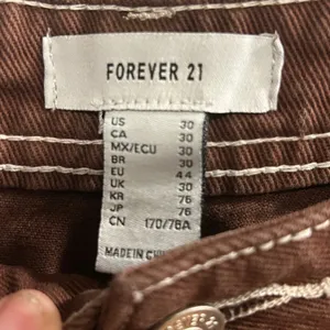 Forever 21 Brown‎ Wide Leg Carpenter Jeans Contrast Stitch Size 30 thumbnail 4