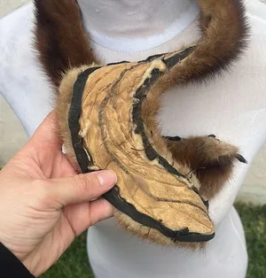 Brown thin mink collar scarf thumbnail 3