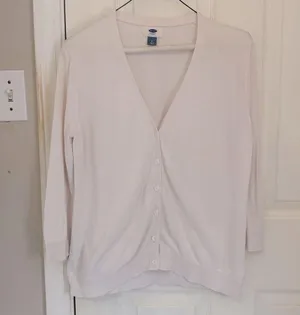 Old Navy Lightweight V-Neck Cardigan Sweater in Calla Lily thumbnail 1